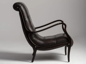 ESSE - Beech and leather armchair with armrests by Mantellassi 1926 - view 3